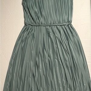 Elegant Pleated Dress in Teal
